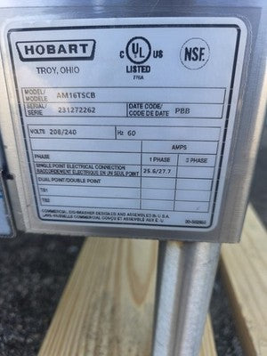 NEW Hobart AM16TSCB Electric Commercial Chemical Dishwasher with Booster Heater
